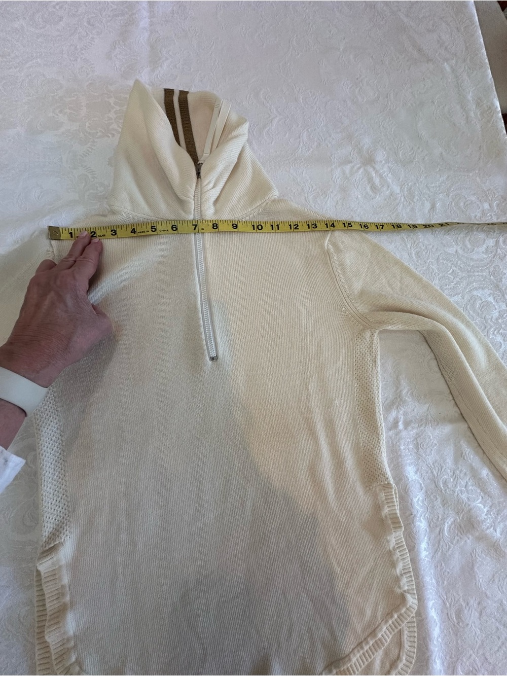 Canada Goose Cream Zip Front Hooded Sweater - Picture 2 of 13